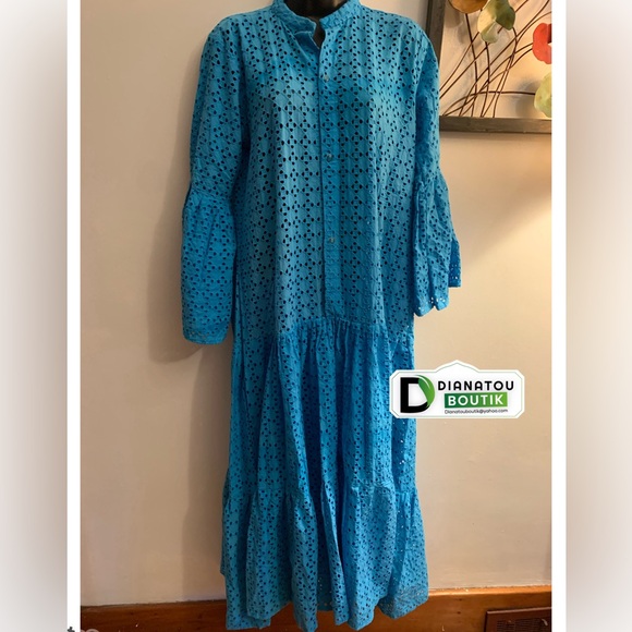 DianatouBoutik Dresses & Skirts - DianatouBoutik Collection Embroidery Cotton Maxi Dress